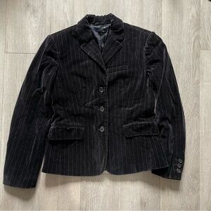 J.Crew black velvet pinstripe blazer